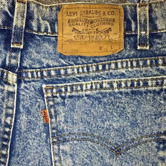 Vintage 80’s Levi’s 350 Orange Tab Acid Wash Jeans / Made in USA / 38x32 - Picture 7 of 10